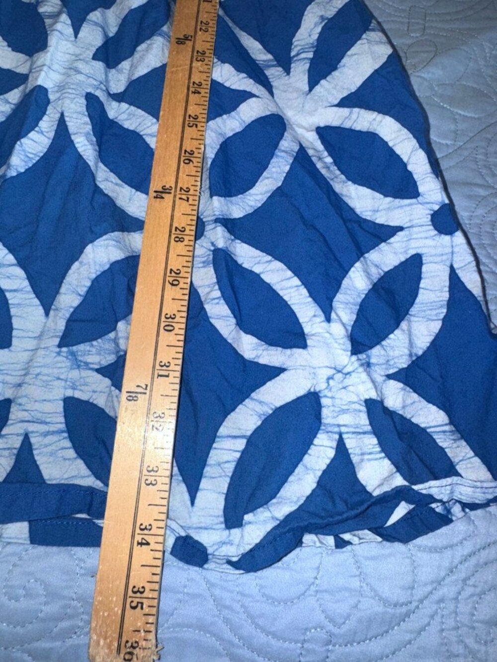 Global Mamas Blue & White Batik Cap Sleeve Dress Handmade In Ghana Small - Picture 7 of 7